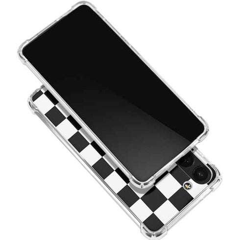 Black and White Checkered Galaxy S24 FE Clear Case
